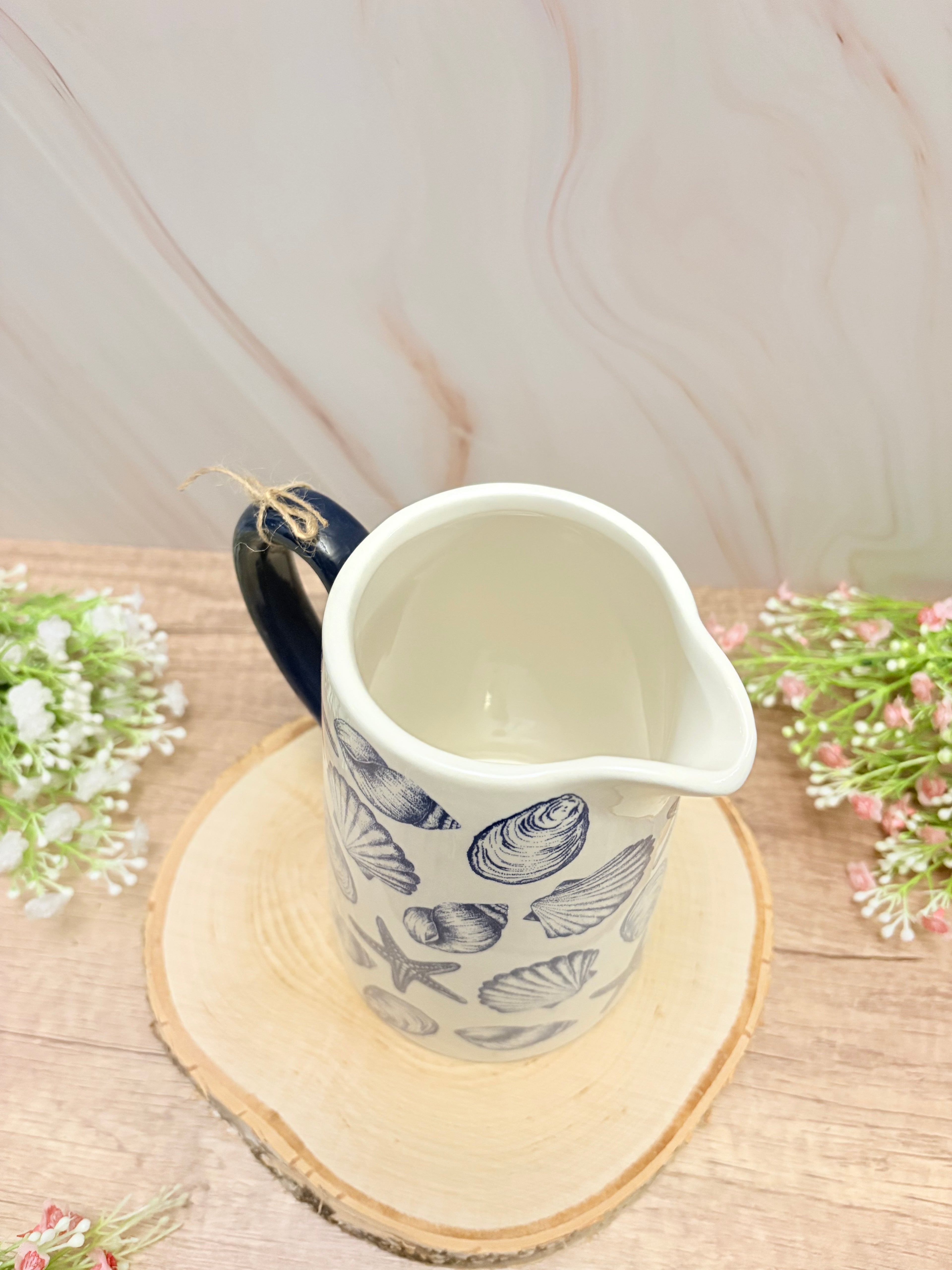 17cm Seashell Ceramic Flower Jug