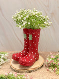 Red Welly Boot Planter