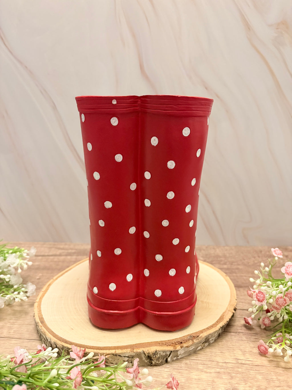 Red Welly Boot Planter