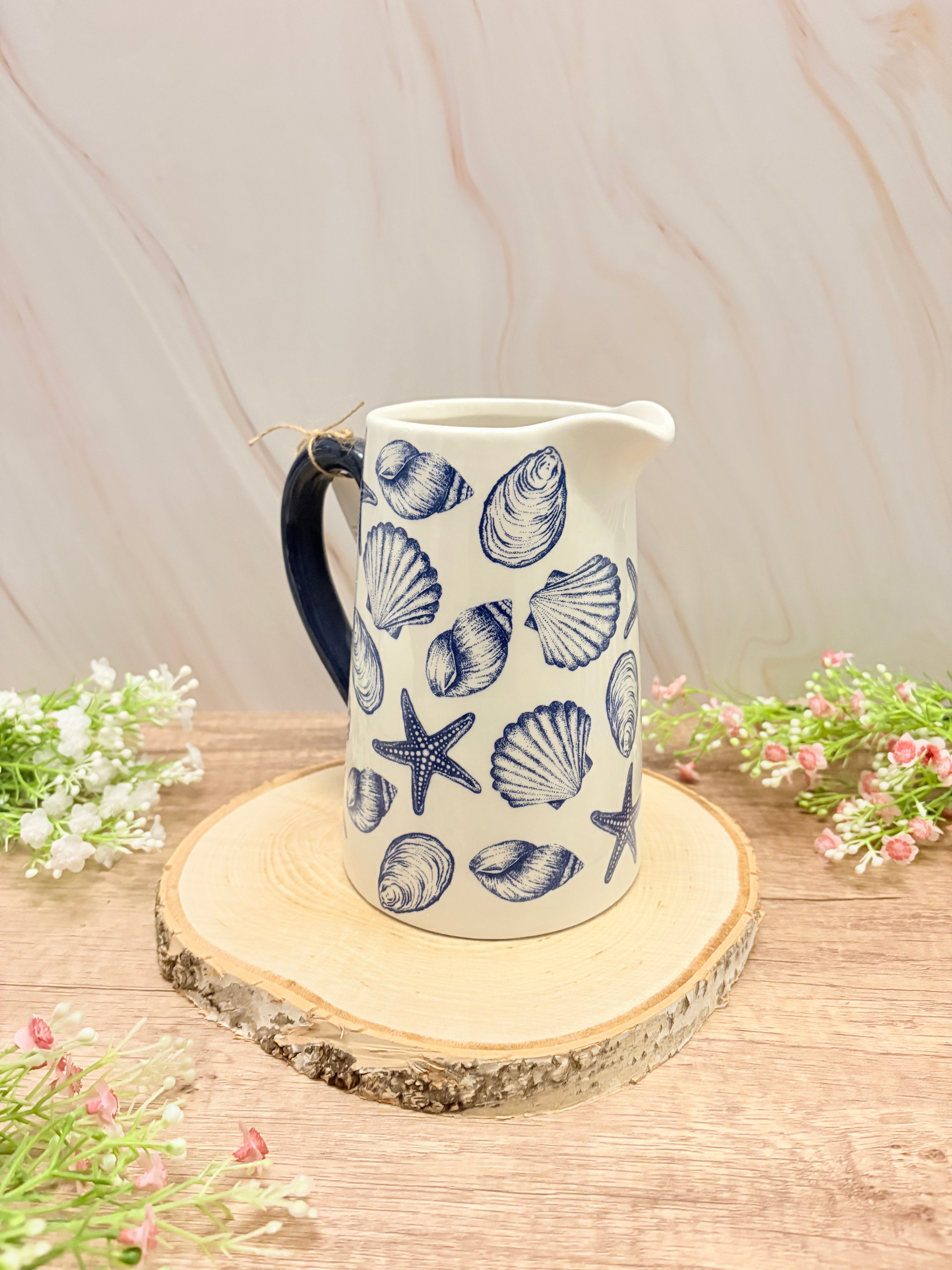 17cm Seashell Ceramic Flower Jug