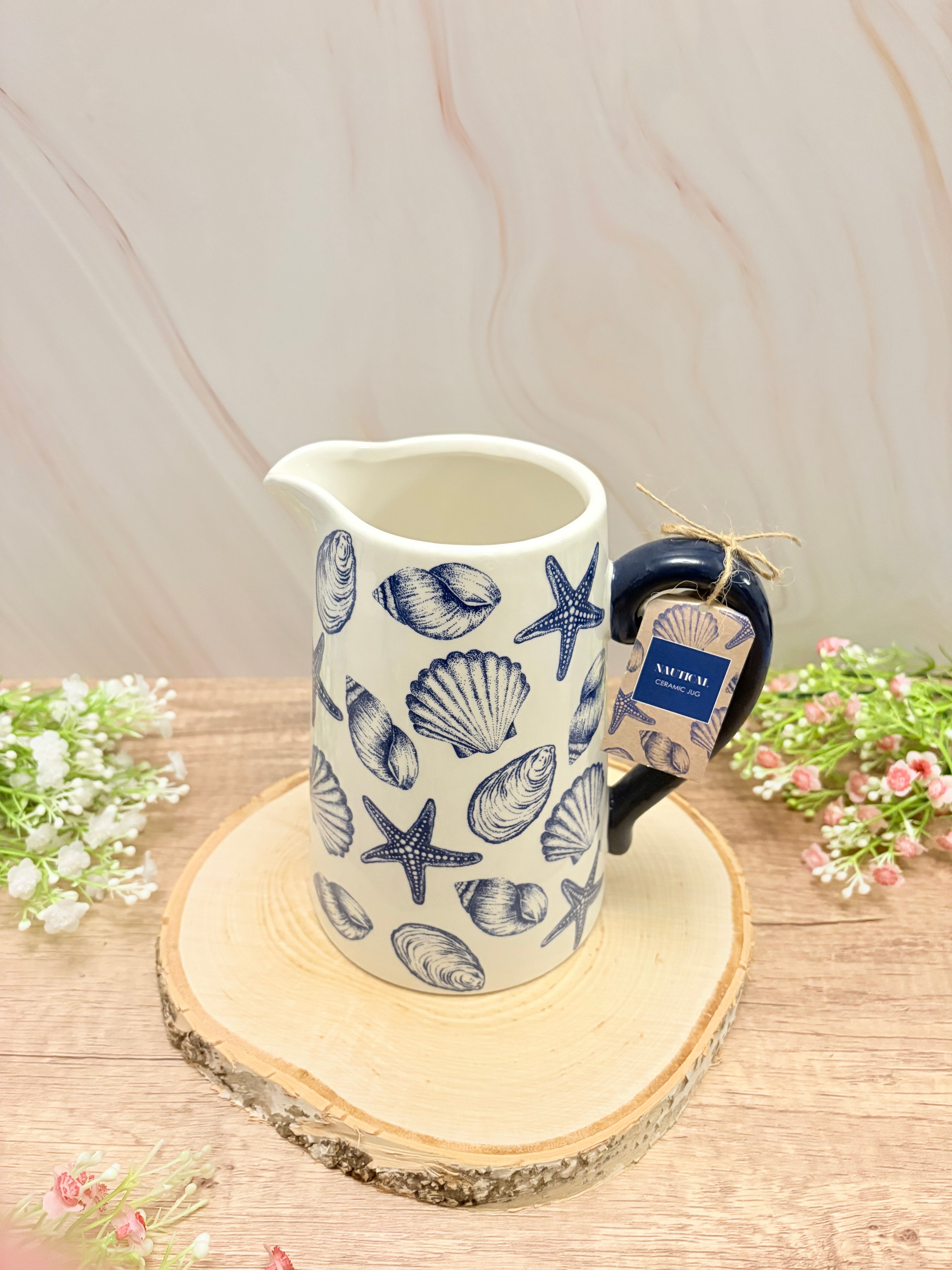 17cm Seashell Ceramic Flower Jug