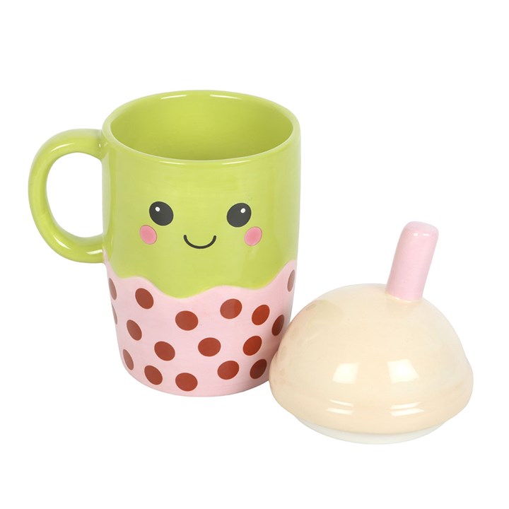 Kawaii Bubble Tea Lidded Mug